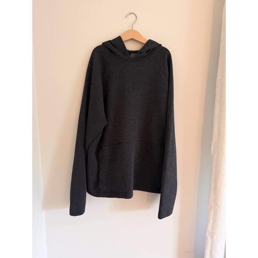 REI Co-op Womens Medium Charcoal Gray Textured Pullover Hoodie Sweatshirt